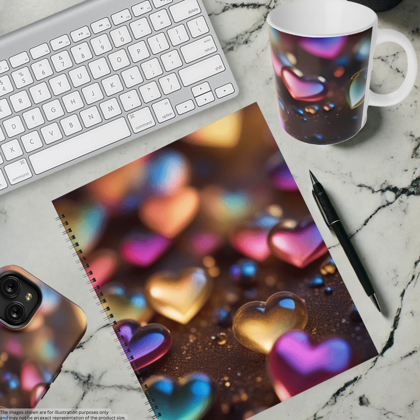 Rainbow Heartbeat 8.5"x11" Hardcover Notebook