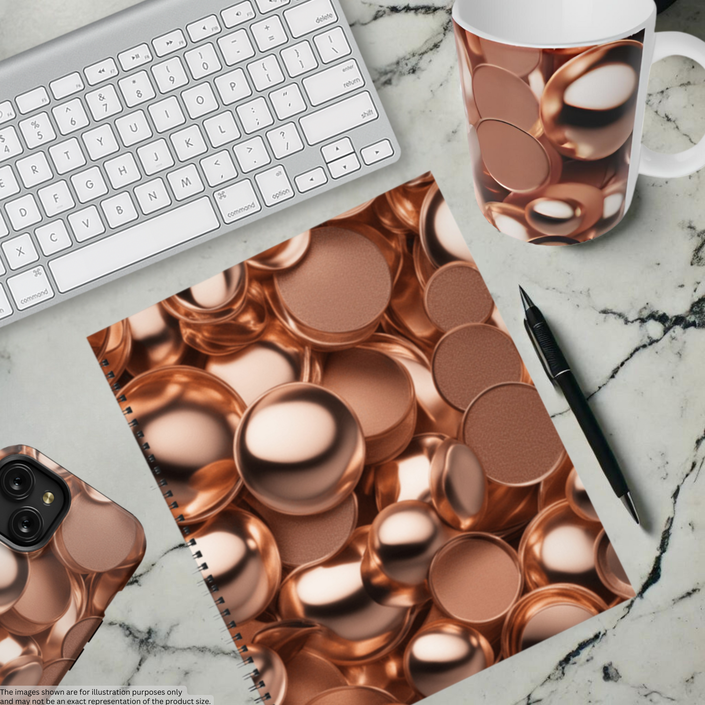 Coppery Curves 8.5"x11" Hardcover Notebook