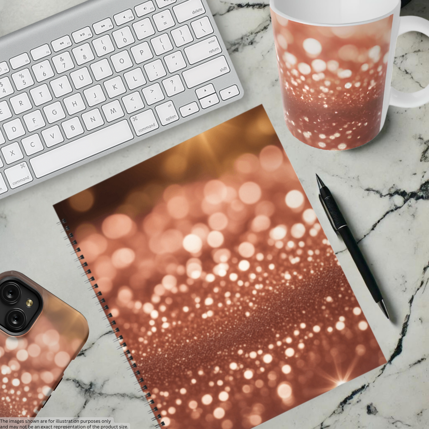 Glowing Stardust 8.5"x11" Hardcover Notebook