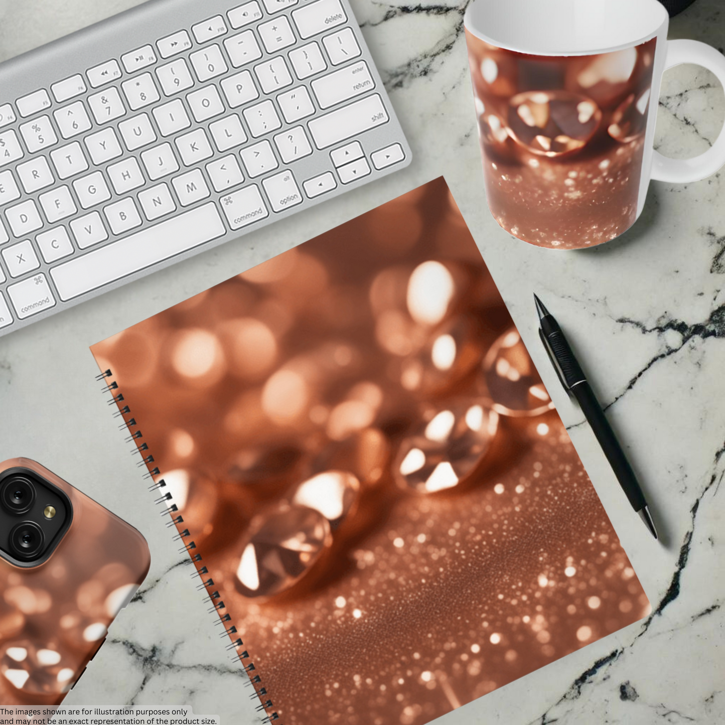 Golden Glimmer 8.5"x11" Hardcover Notebook