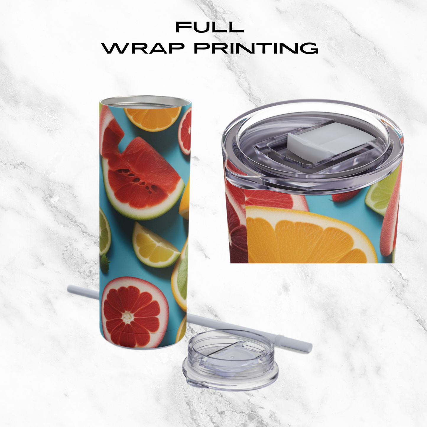 Citrus Splash 20oz Skinny Tumbler - With Straw
