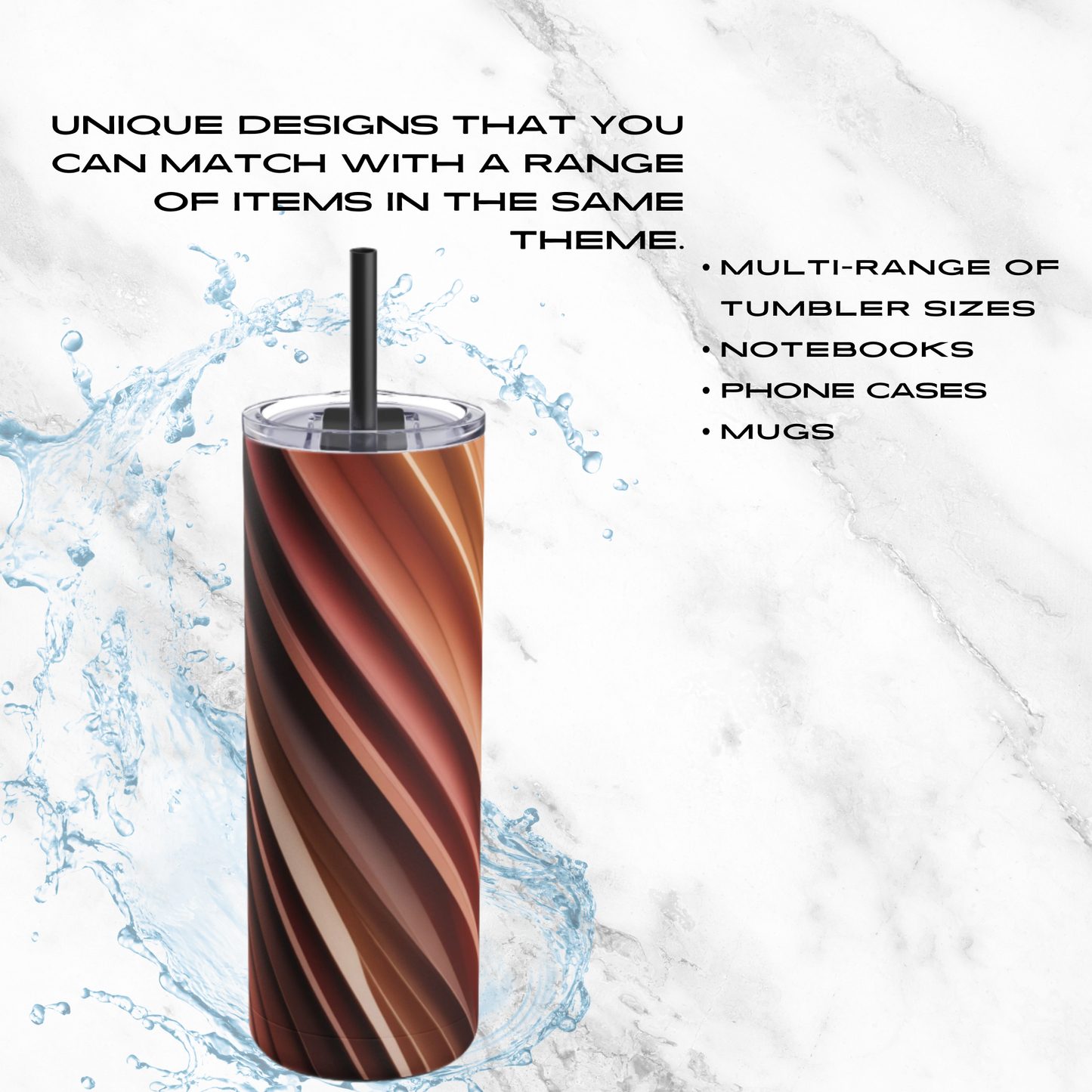 Copper Fold 20oz Skinny Tumbler - With Straw