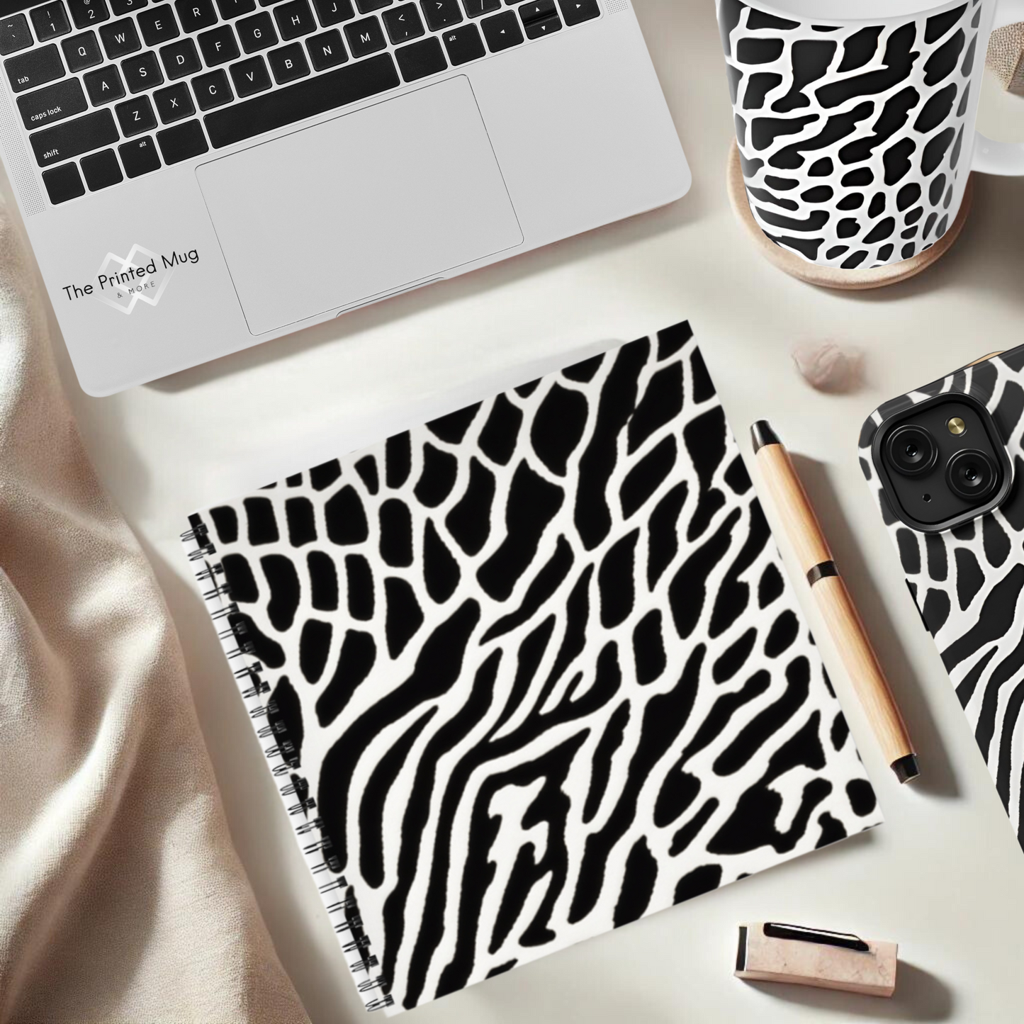 Monochrome Maze 8.5”x8.5” Hardcover Notebook