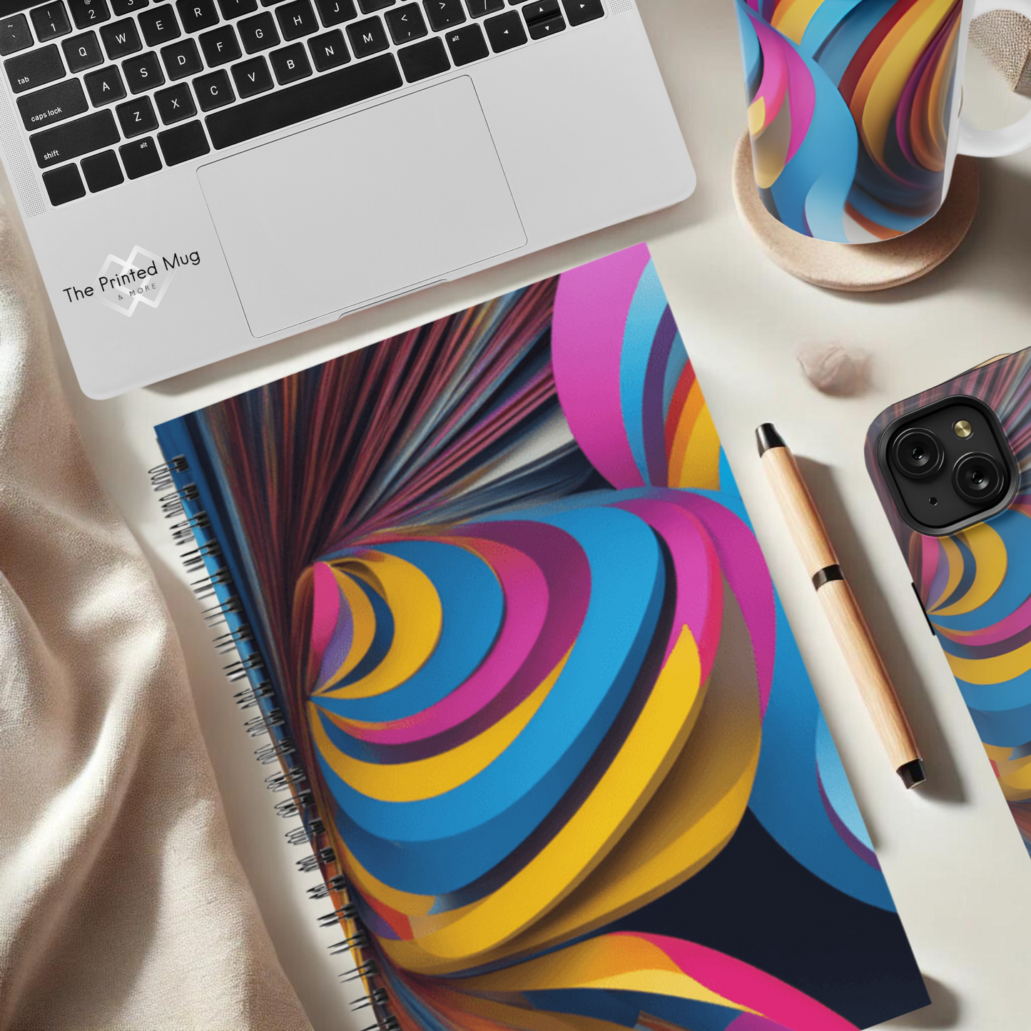 Vibrant Twirl 5.5”x8.5" Hardcover Notebook
