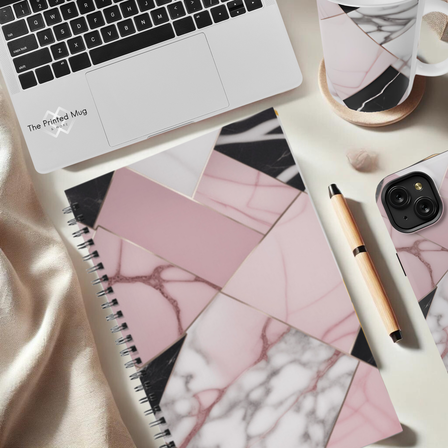 Blush Geometry 5.5”x8.5" Hardcover Notebook