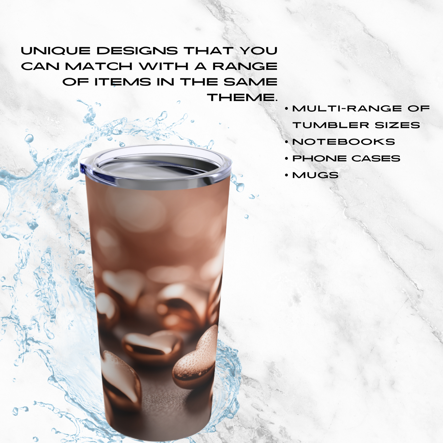 Bronzed Hearts 20oz Tumbler