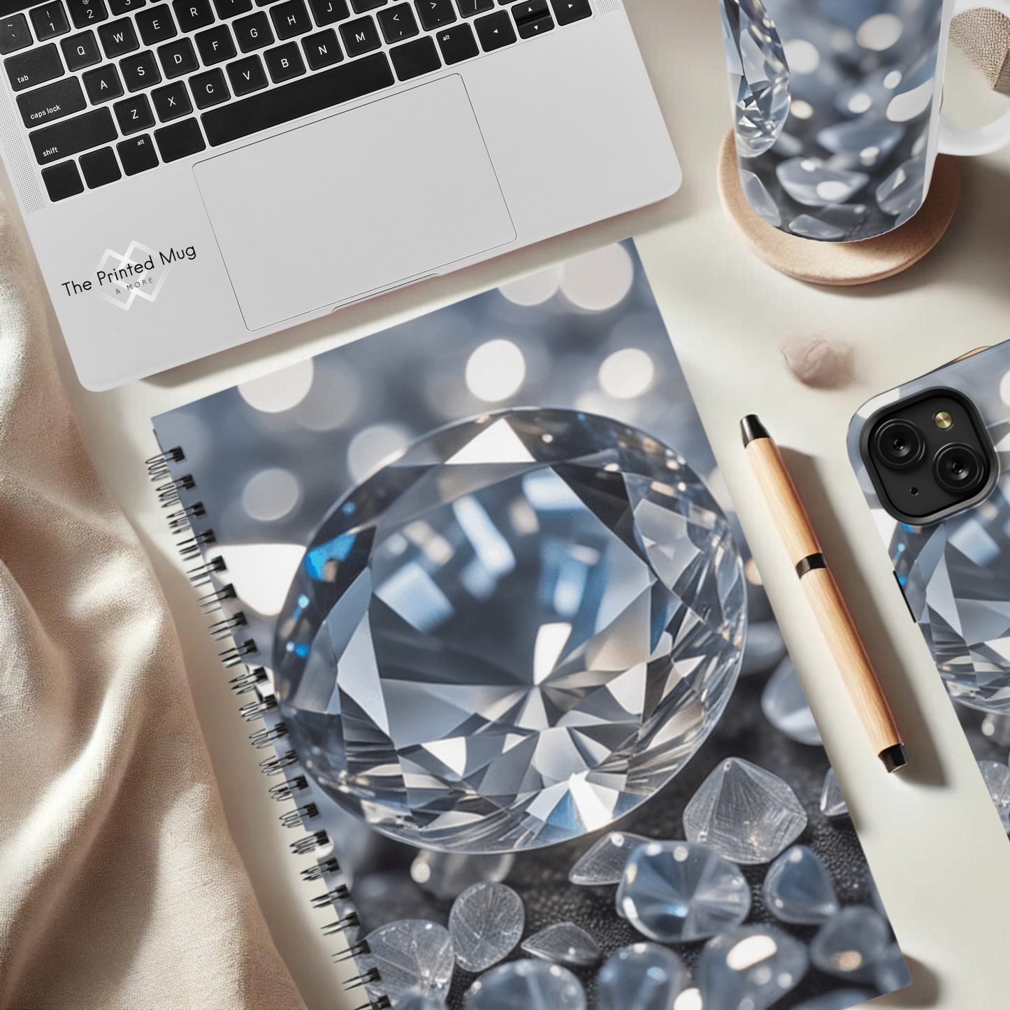 Diamond Cascade 5.5”x8.5" Hardcover Notebook