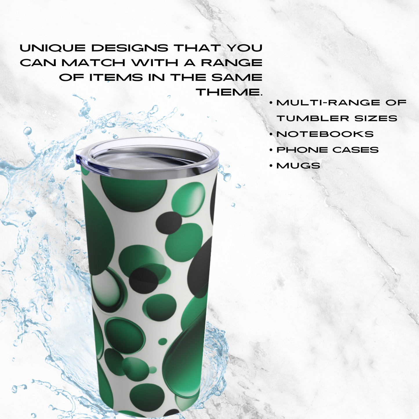 Emerald Bubbles 20oz Tumbler