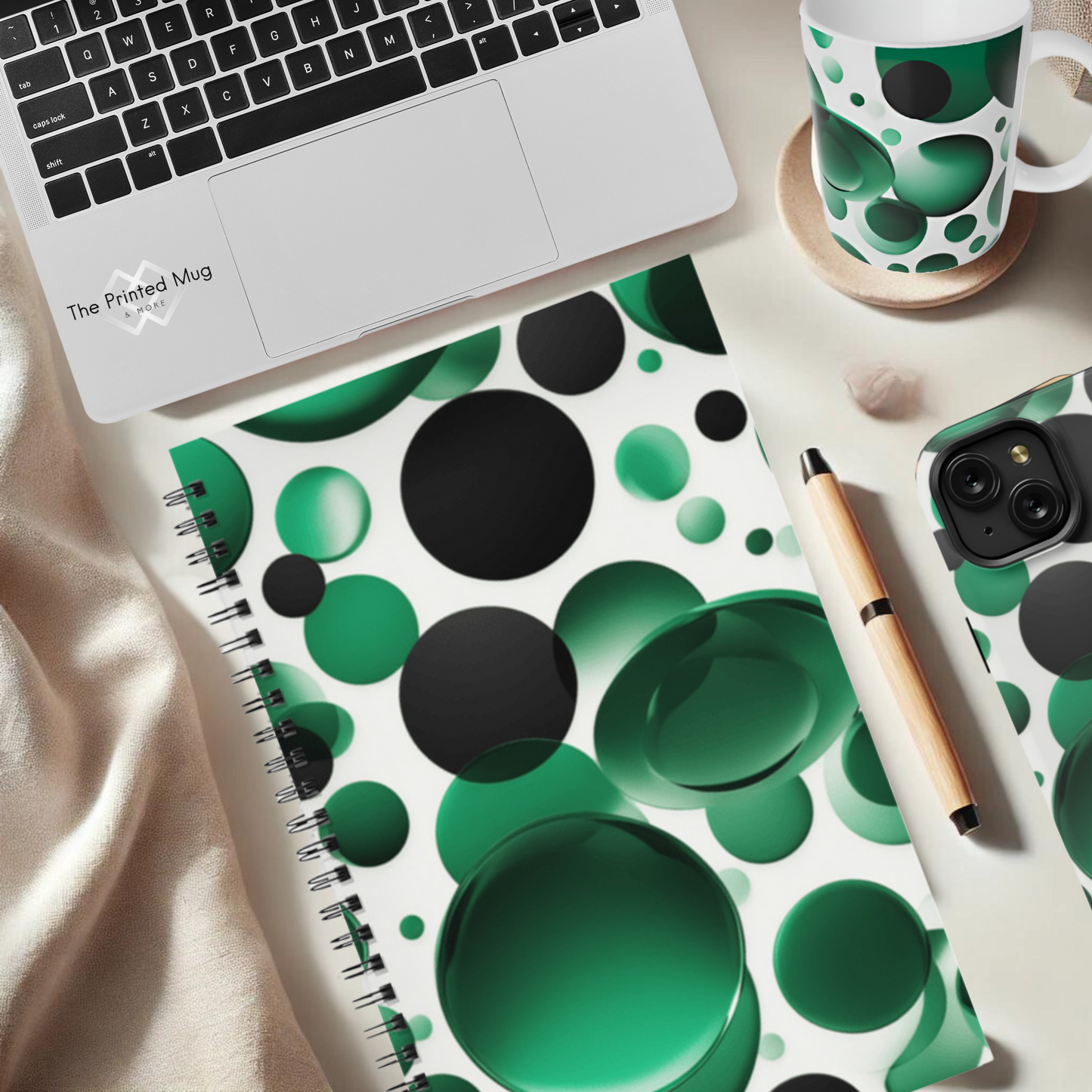 Emerald Bubbles 5.5"x8.5" Hardcover Planner