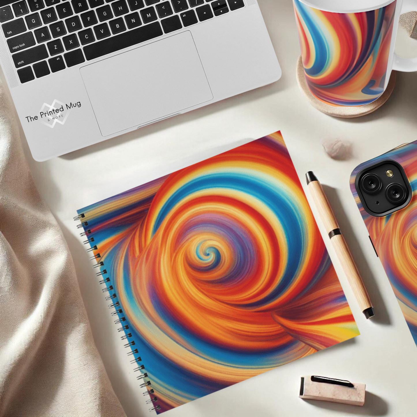 Fiery Vortex 8.5"x8.5" Hardcover Notebook