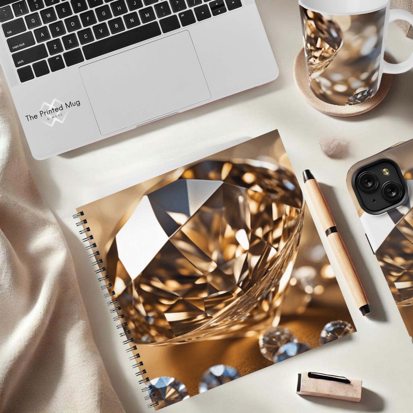 Golden Glimmer 8.5" x 8.5" Hardcover Notebook