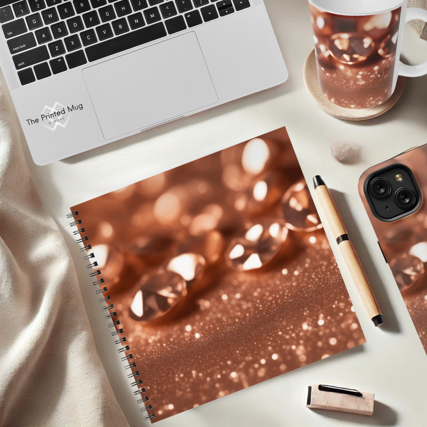 Golden Glimmer 8.5"x8.5" Hardcover Notebook