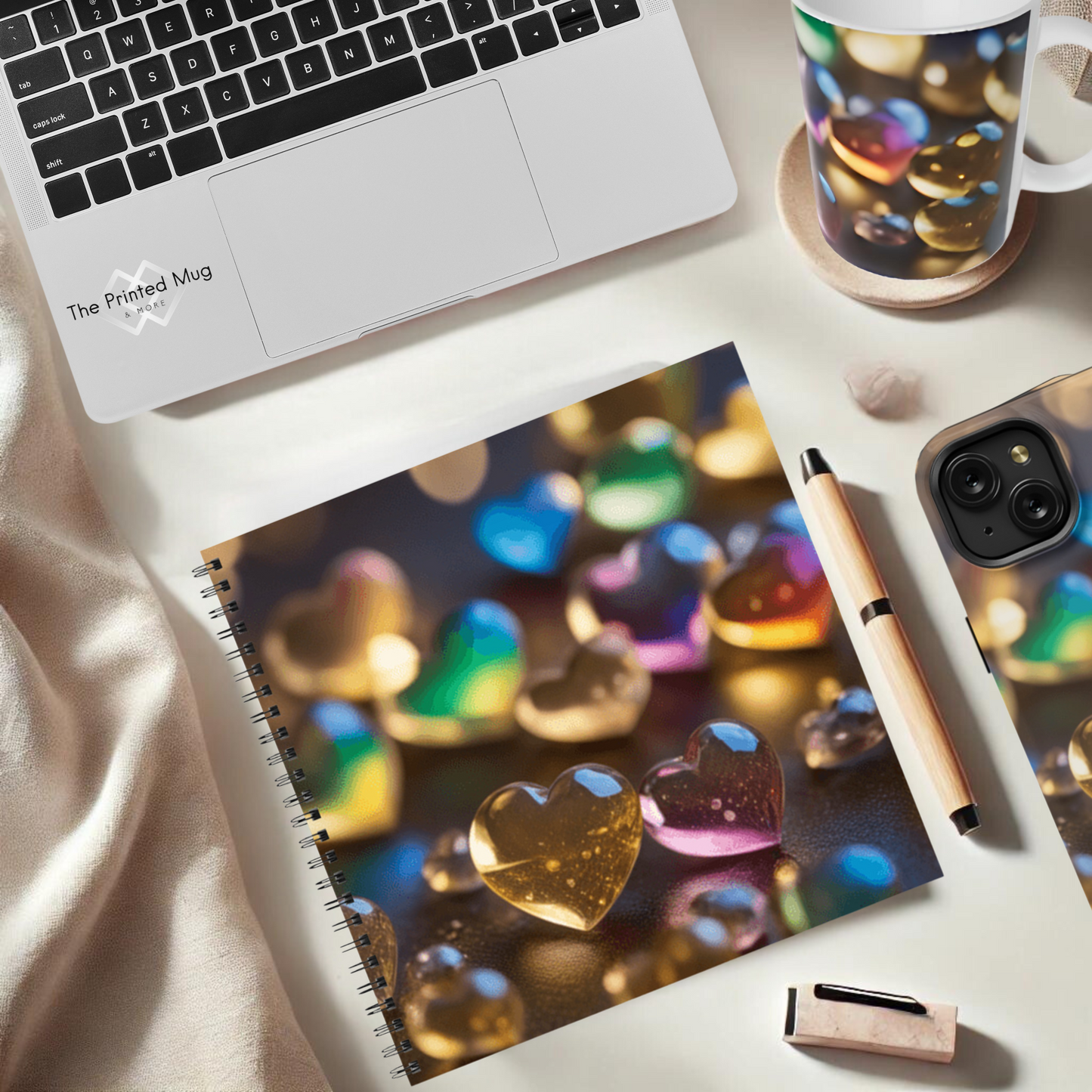 Golden Love Glow 8.5"x8.5" Hardcover Notebook