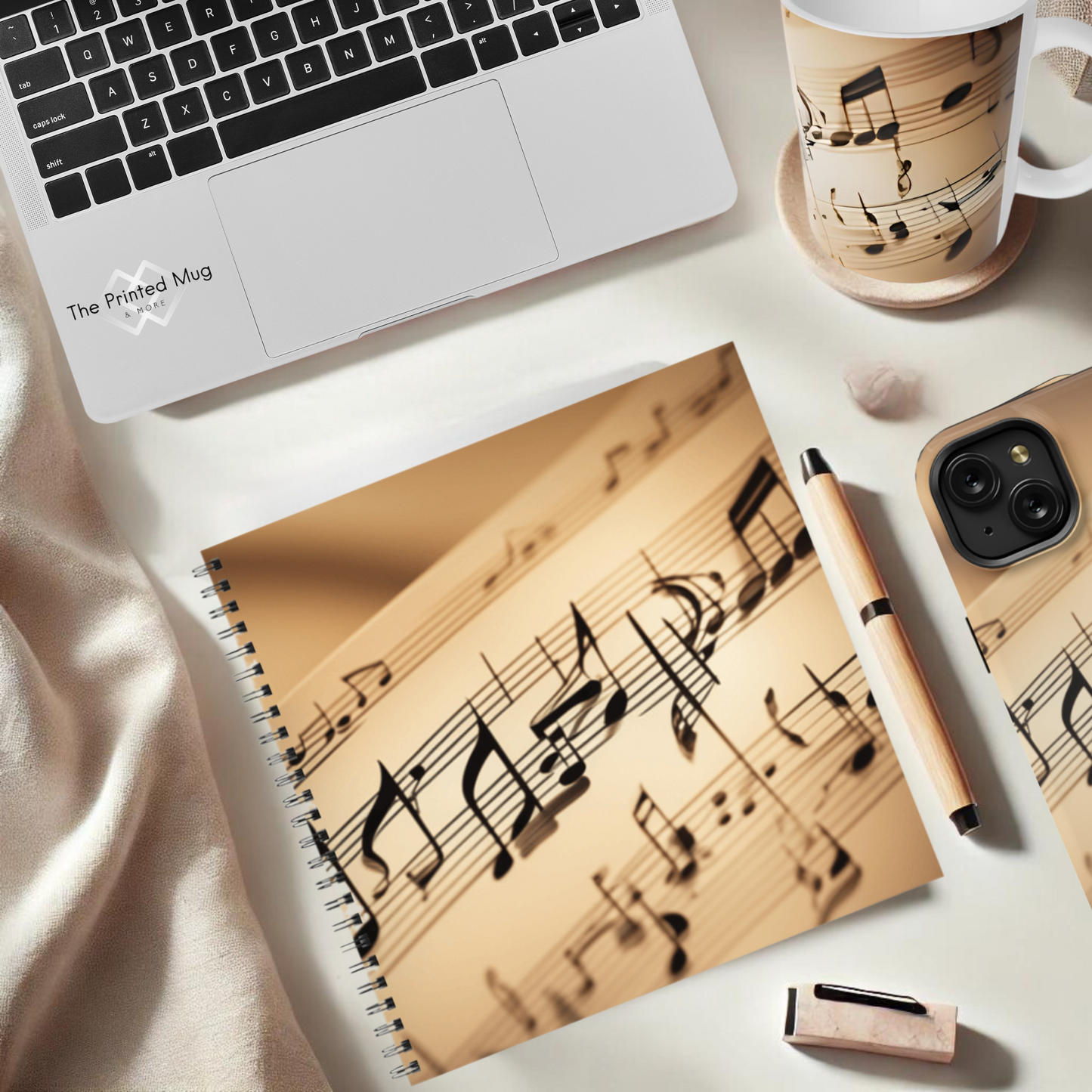 Harmonic Script 8.5"x8.5" Hardcover Notebook