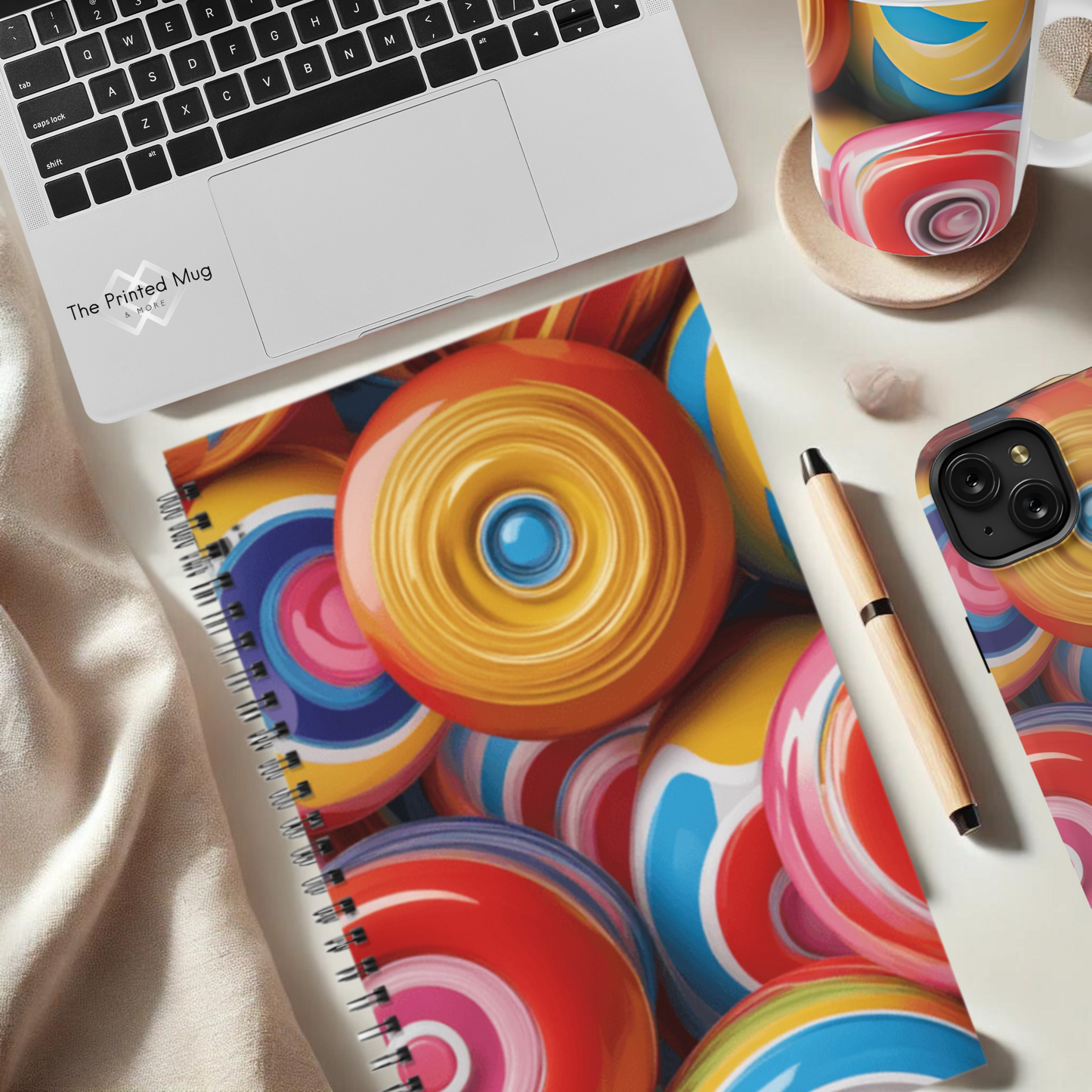 Lollipop Swirl 5.5”x8.5" Hardcover Notebook
