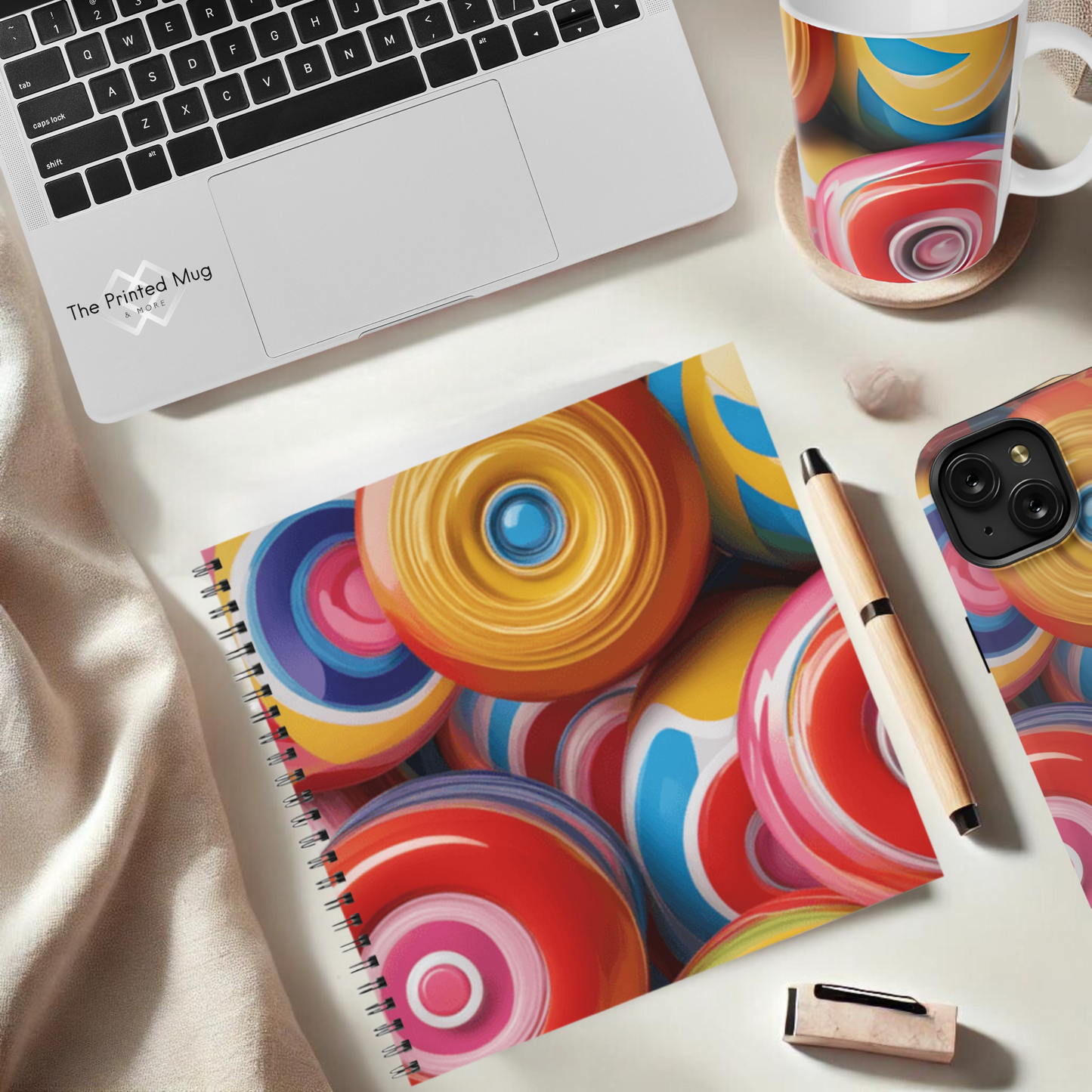 Lollipop Swirl 8.5"x8.5" Hardcover Notebook
