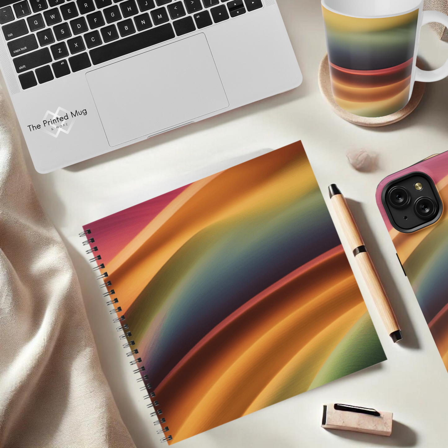 Rainbow Cascade 8.5"x8.5" Hardcover Notebook