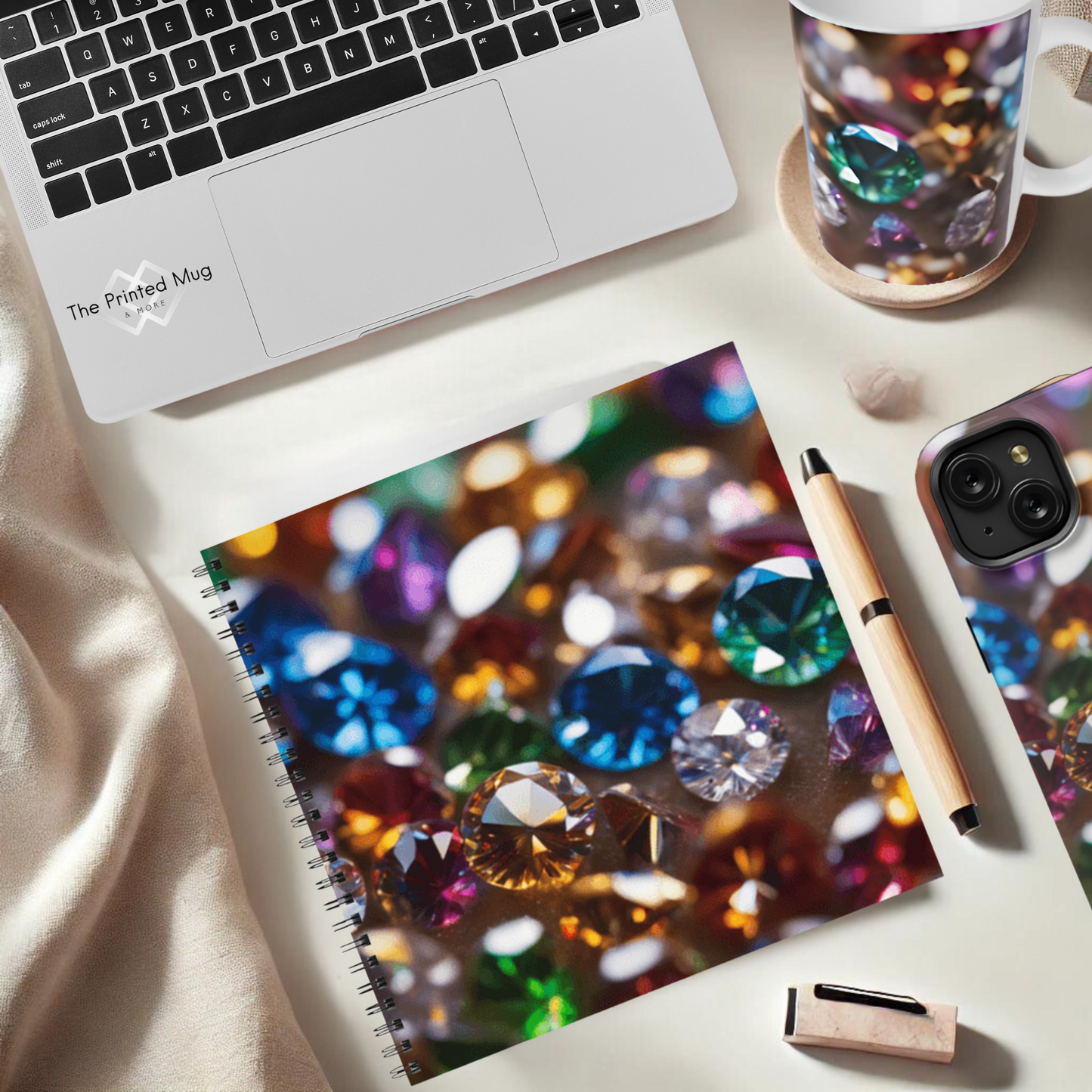 Rainbow Jewels 8.5" x 8.5" Hardcover Notebook