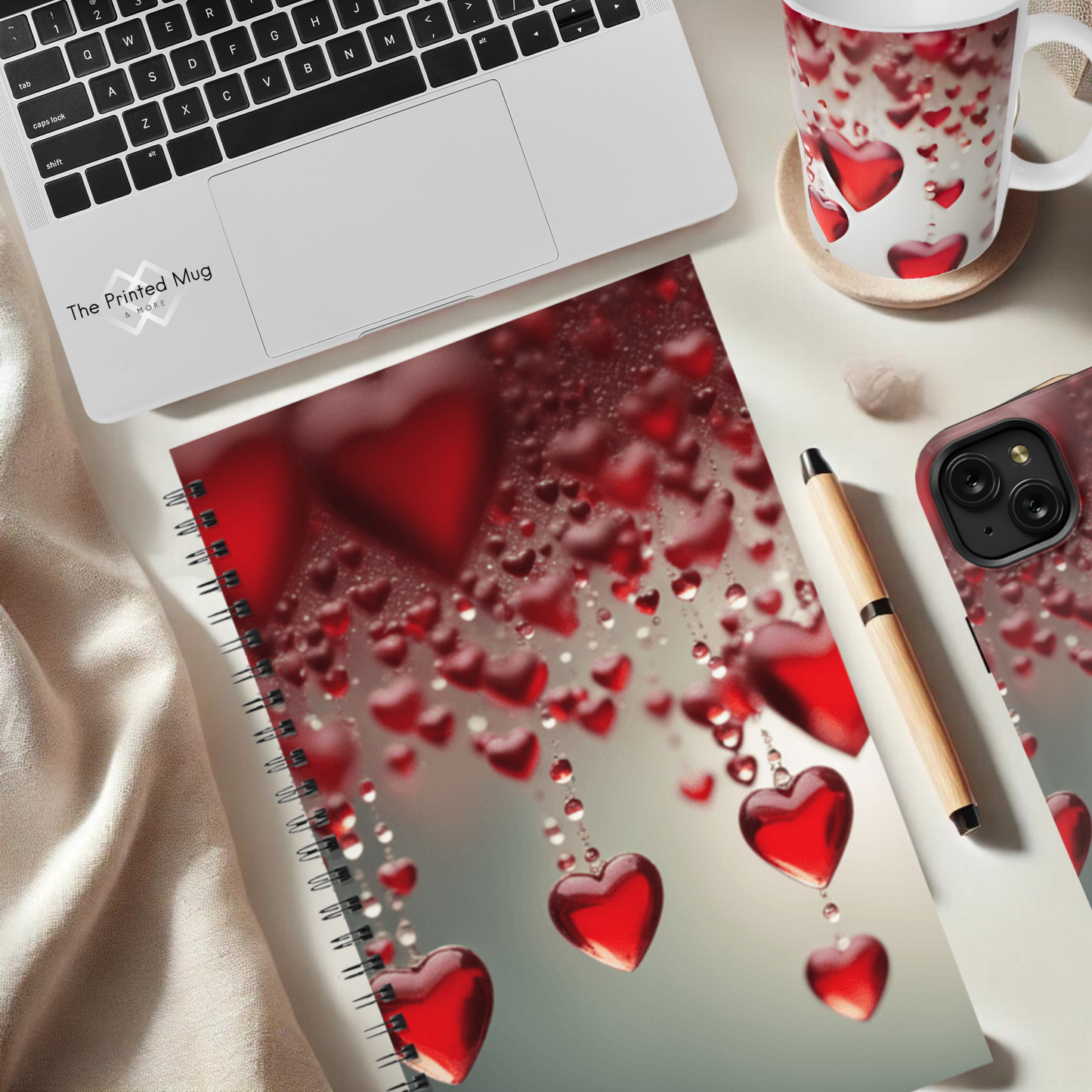 Red Heart Rain 5.5"x8.5" Hardcover Planner