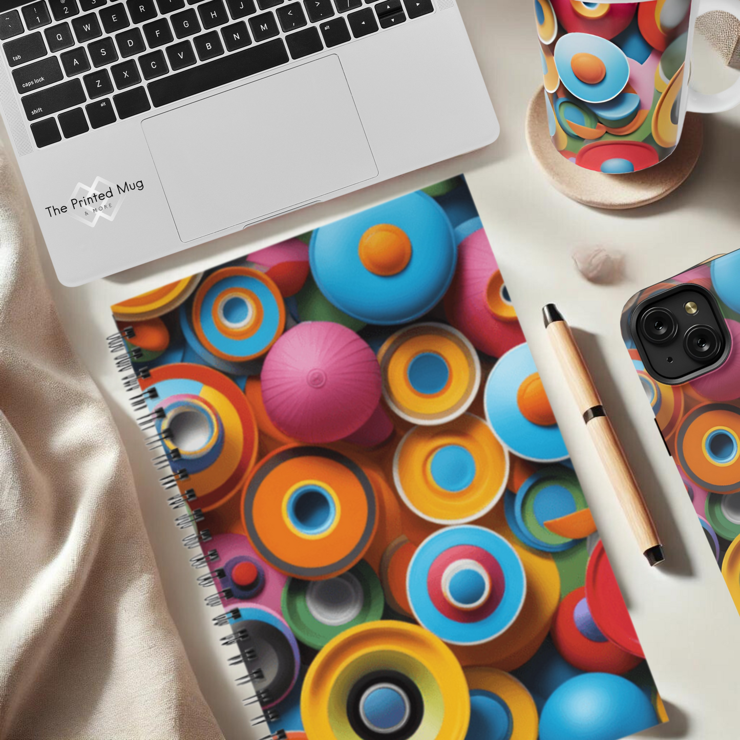 Retro Rings 5.5”x8.5" Hardcover Notebook
