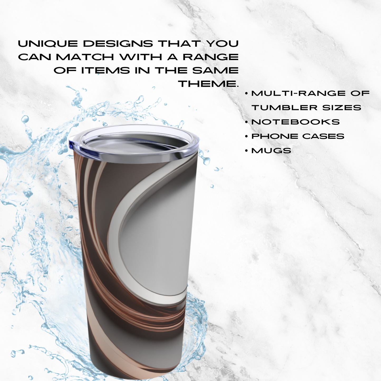 Rose Gold Waves 20oz Tumbler