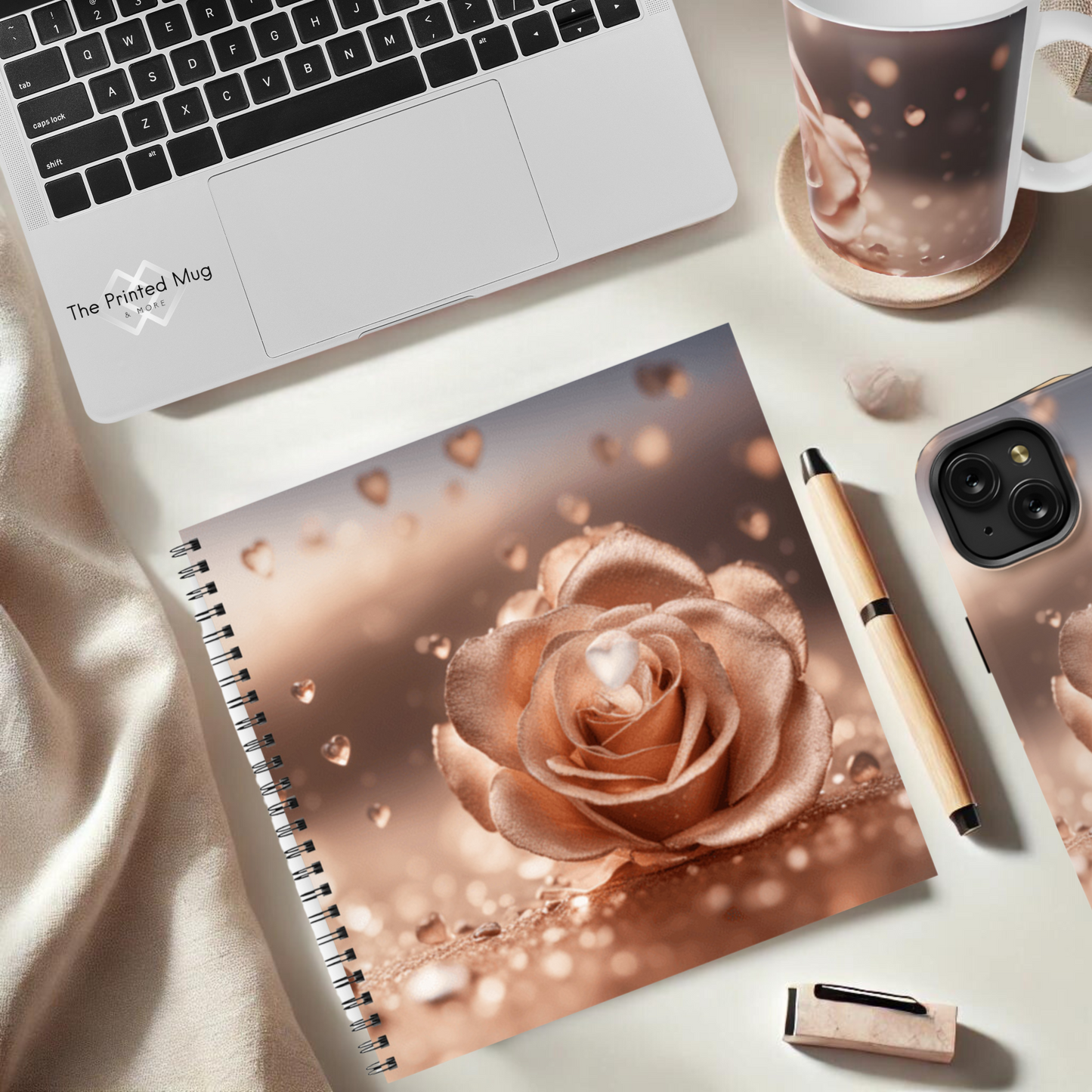 Rose Radiance 8.5" x 8.5" Hardcover Notebook
