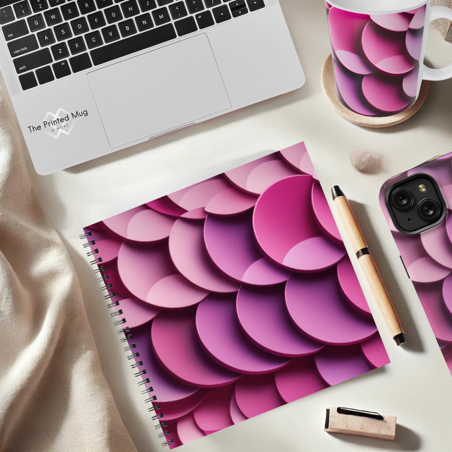 Rosy Ripple 8.5"x8.5" Hardcover Notebook