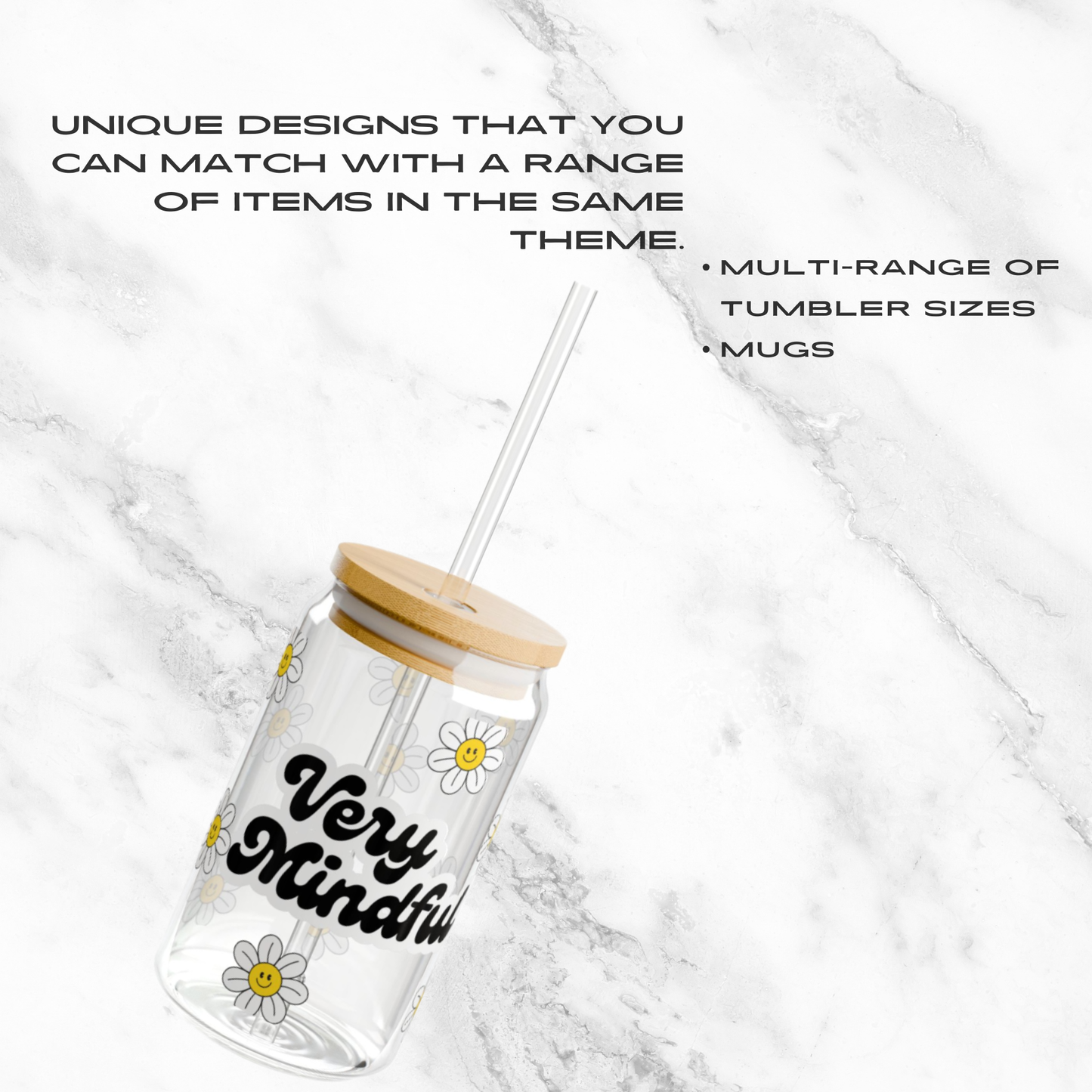 Very Mindful 16oz Glass Tumbler | Soda Can