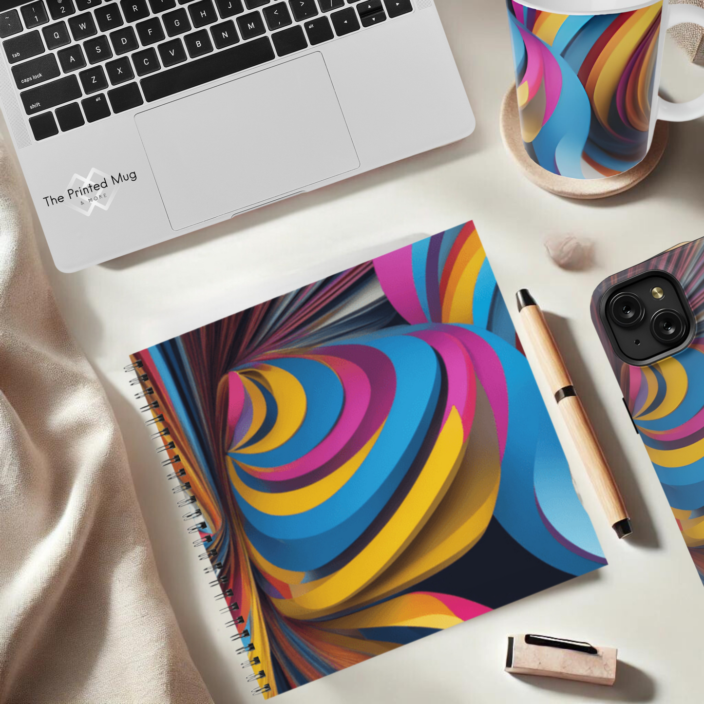 Vibrant Twirl 8.5"x8.5" Hardcover Notebook