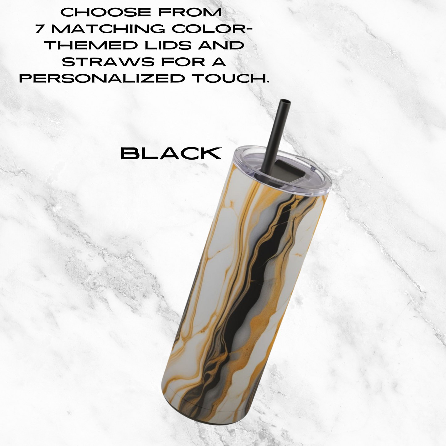 Sunset Marble 20oz Skinny Tumbler - With Straw
