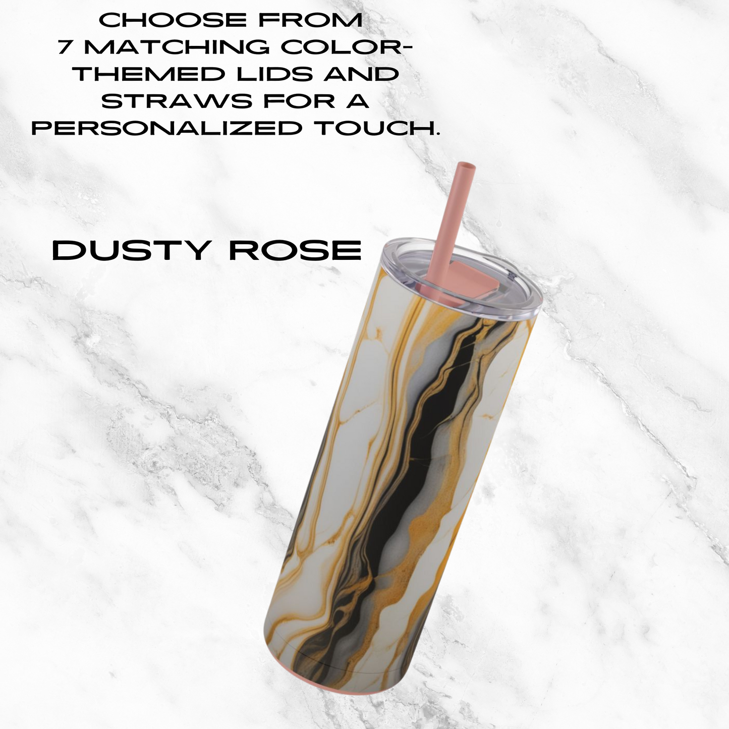 Sunset Marble 20oz Skinny Tumbler - With Straw