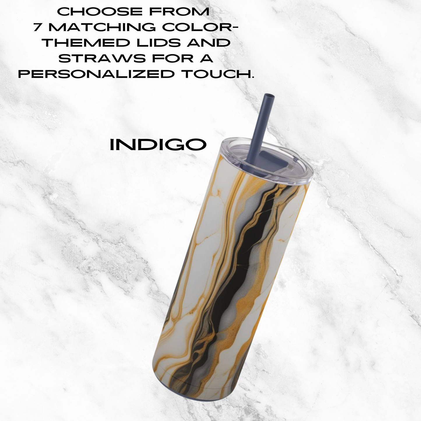 Sunset Marble 20oz Skinny Tumbler - With Straw