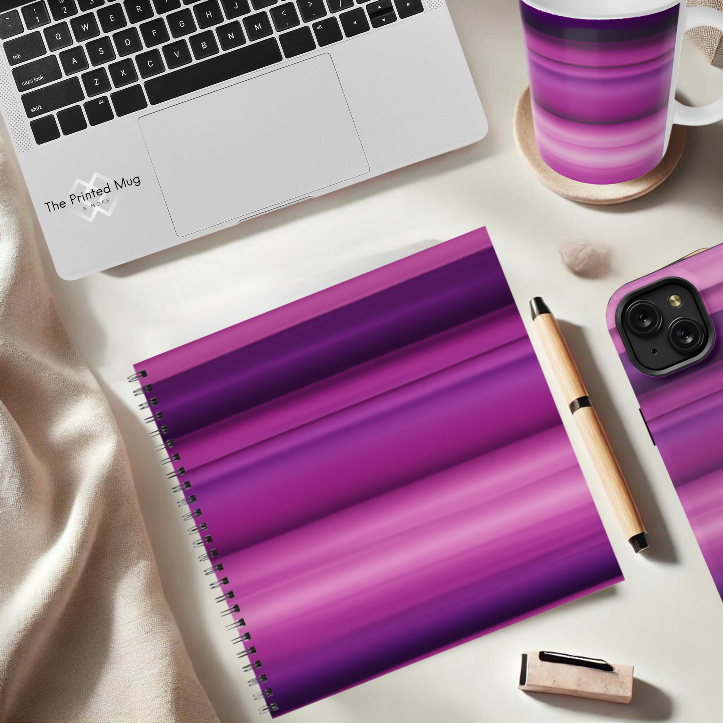Violet Waves 8.5"x8.5" Hardcover Notebook