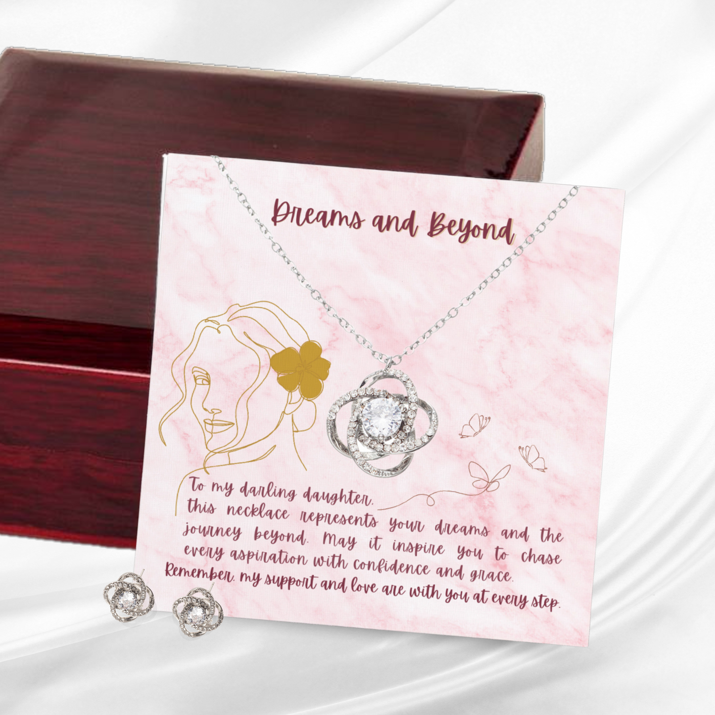 Dream Chaser - Love Knot Necklace and Earring Set