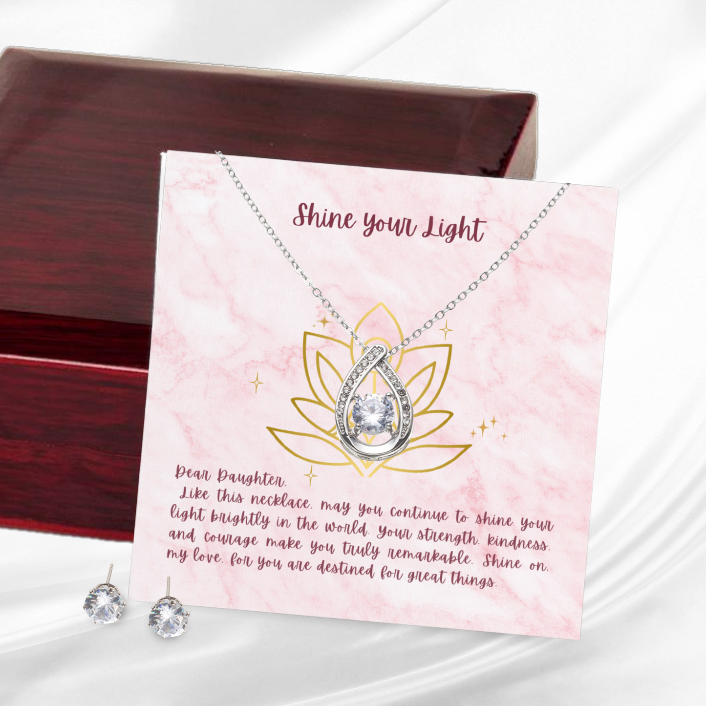 Radiant Strength - Floating Stone Necklace and Earring Set