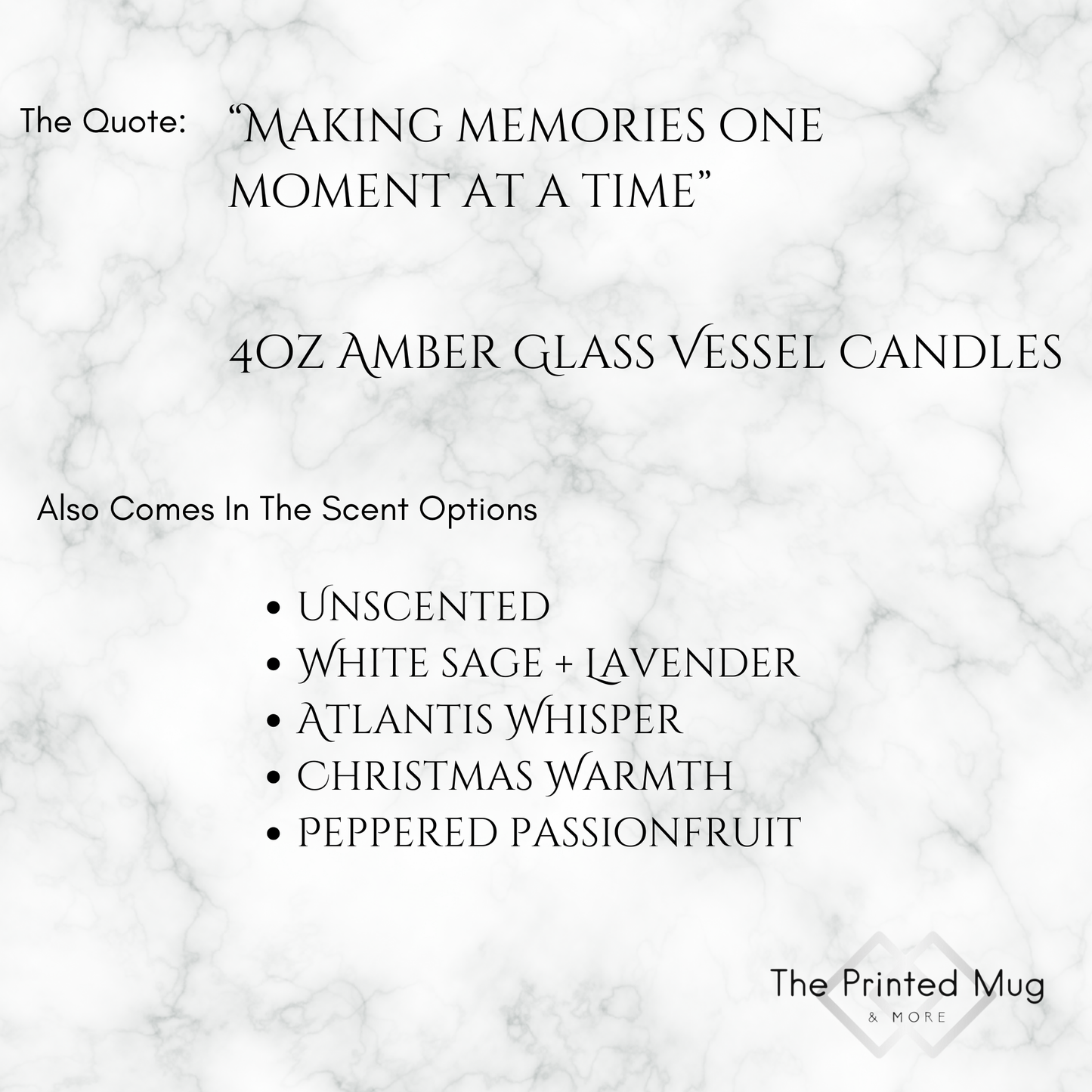 4oz Unscented Amber Candle – Moments & Memories