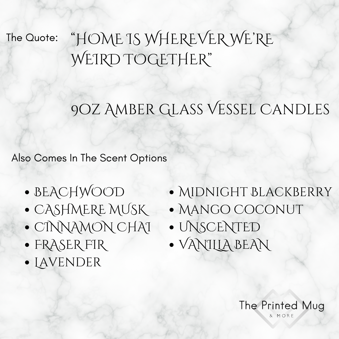 9oz Vanilla Bean Amber Candle – Home & Weird Together