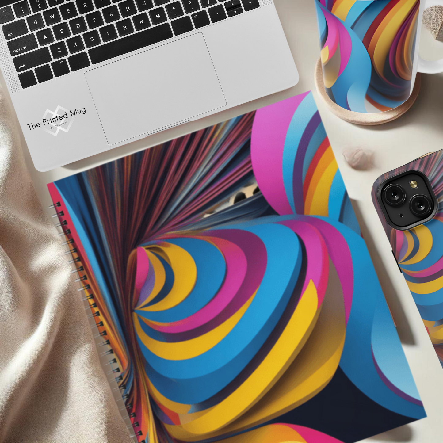 Vibrant Twirl 8.5"x11" Hardcover Notebook