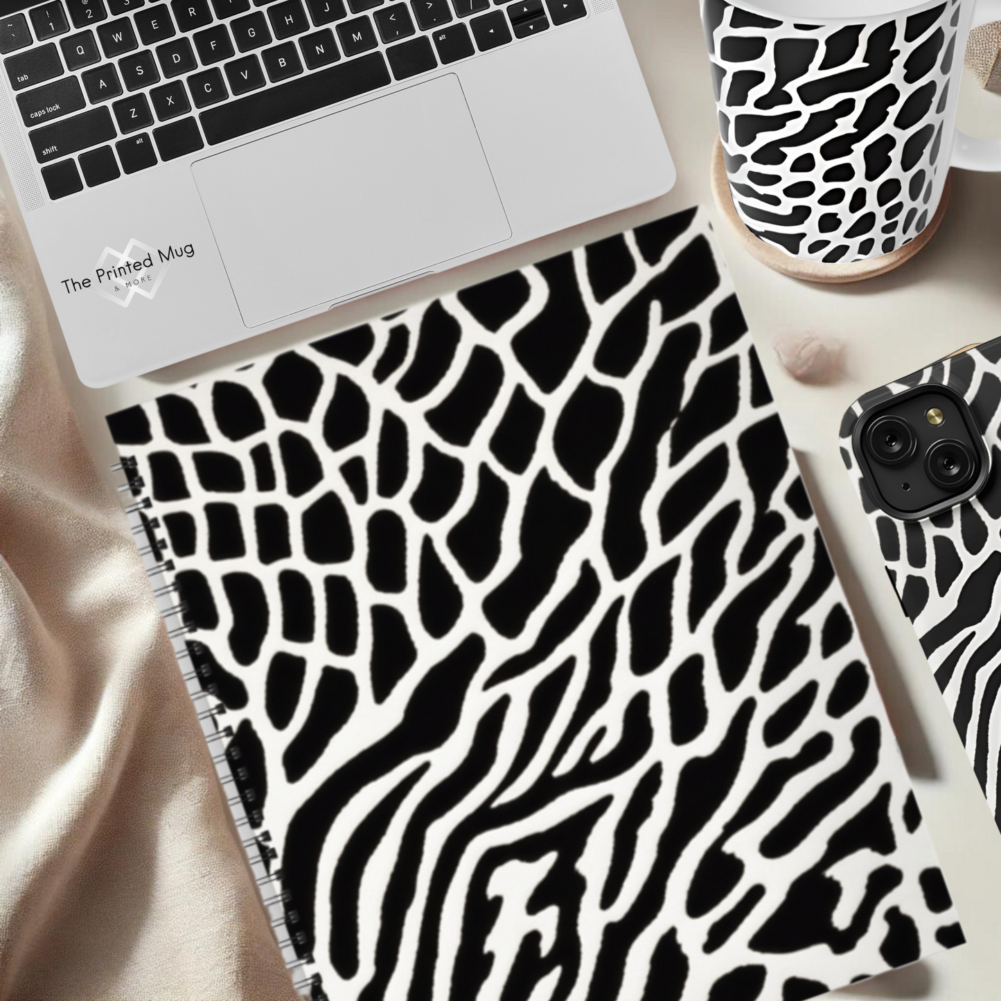 Monochrome Maze 8.5”x11” Hardcover Notebook