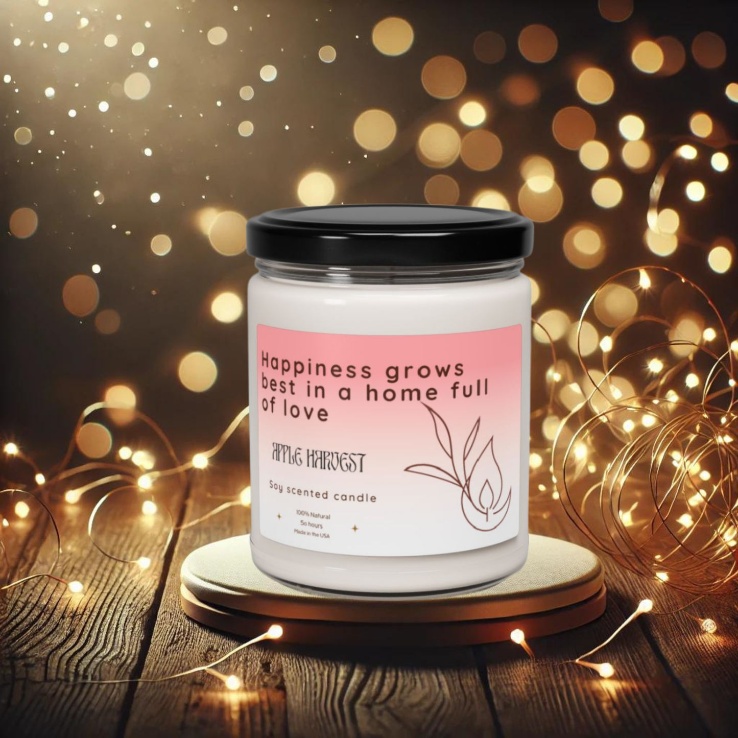9oz Apple Harvest Clear Candle – Love & Happiness at Home