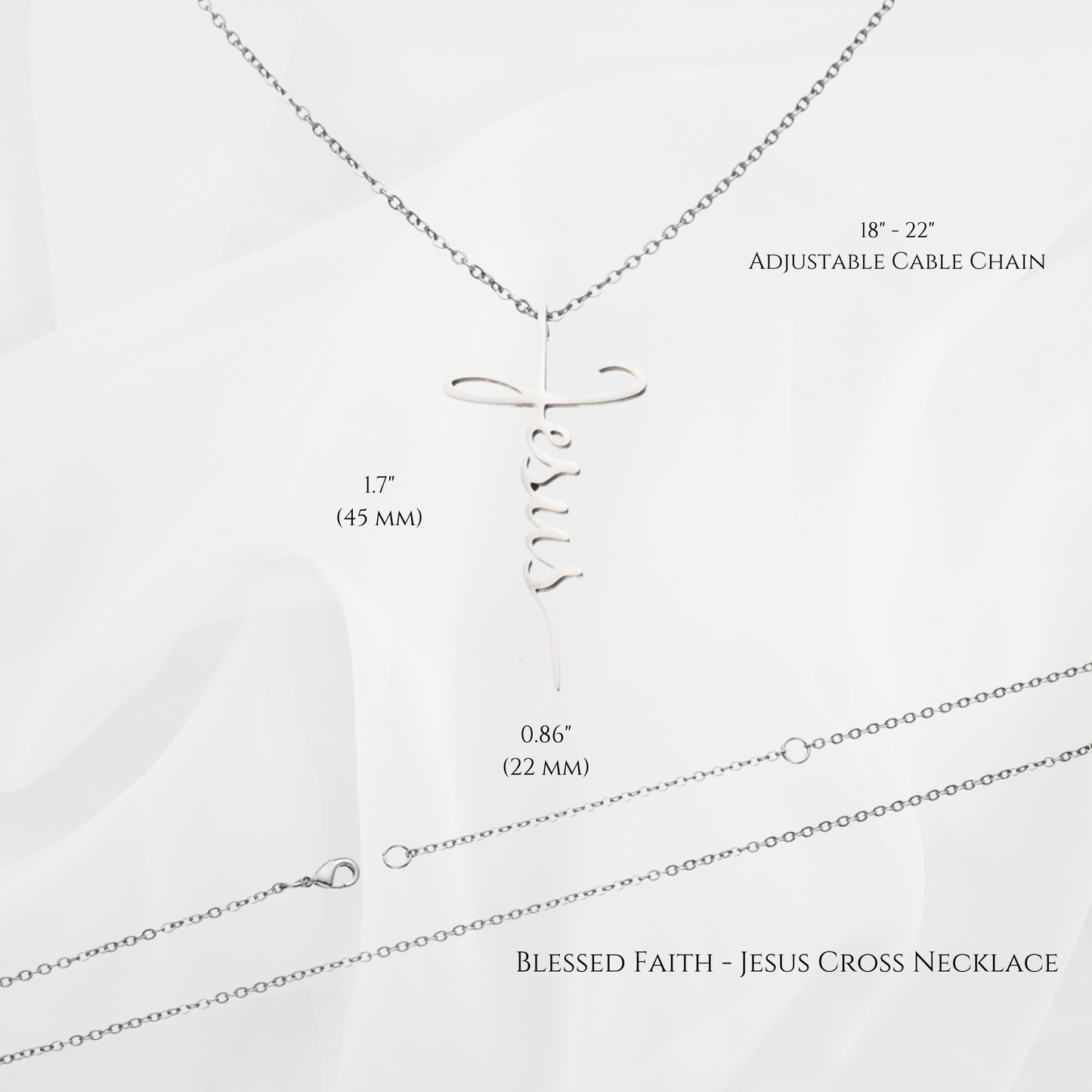 Blessed Faith - Jesus Cross Necklace