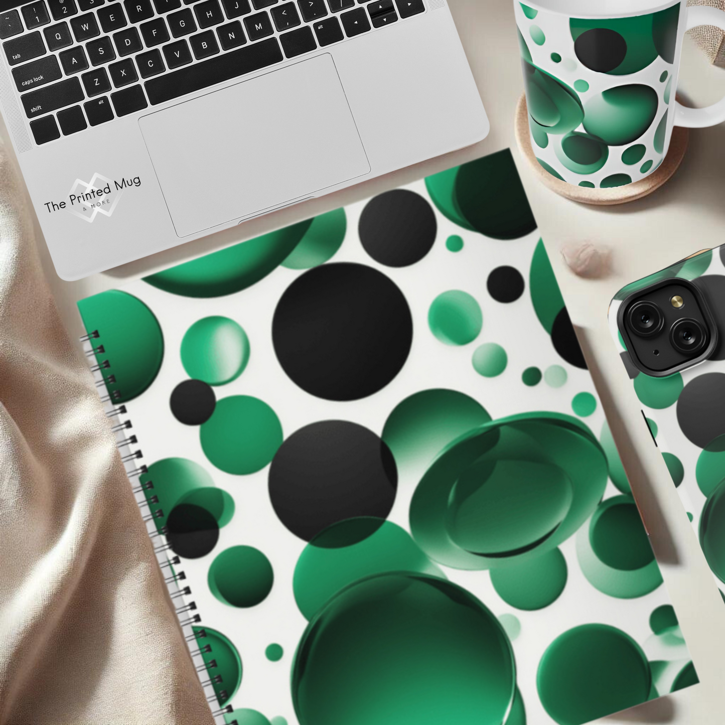 Emerald Bubbles 8.5"x11" Hardcover Notebook