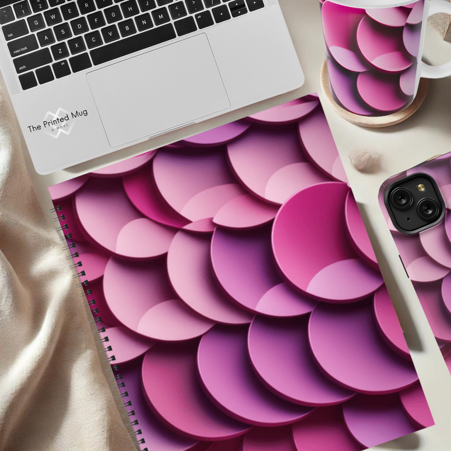 Rosy Ripple 8.5"x11" Hardcover Notebook