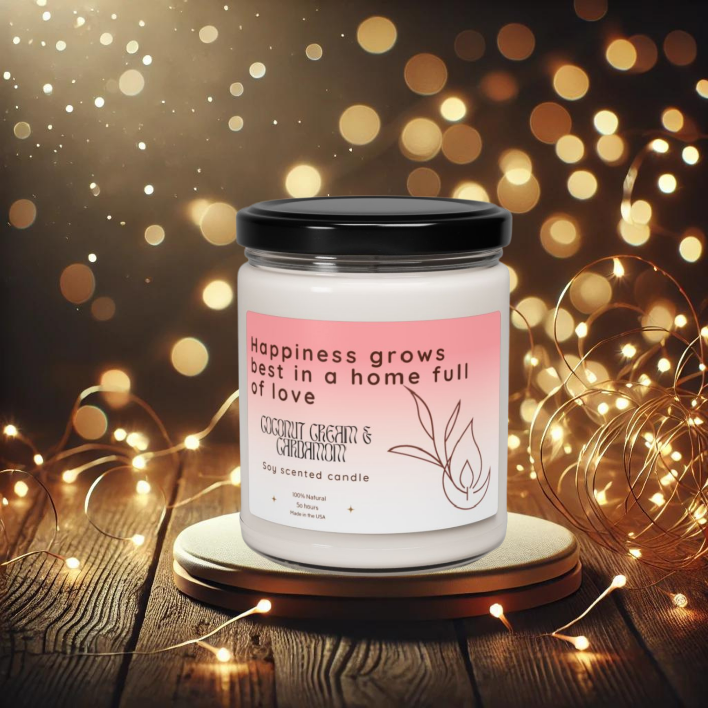 9oz Coconut Cream + Cardamom Clear Candle – Love & Happiness at Home