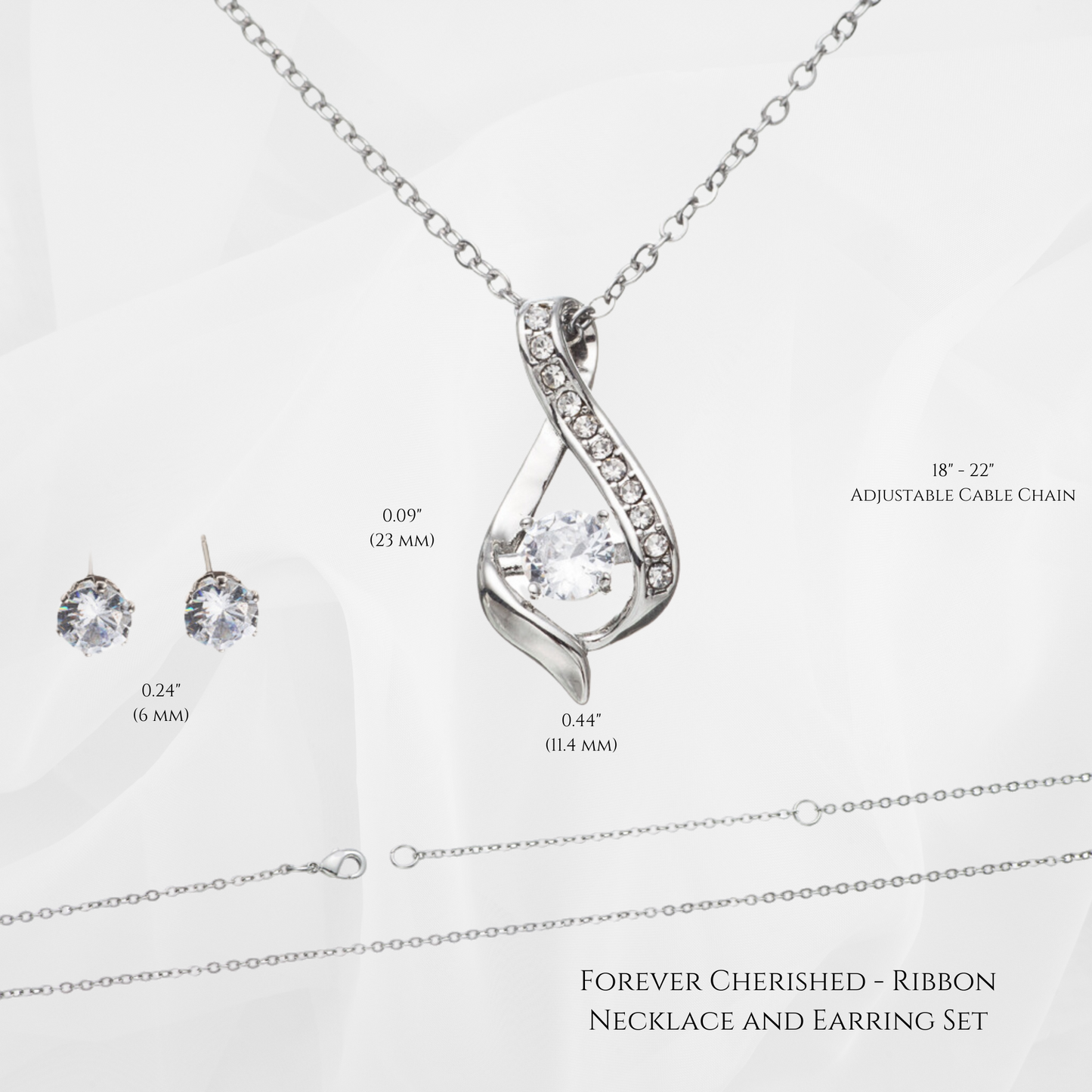 Forever Cherished - Ribbon Necklace and Earring Set