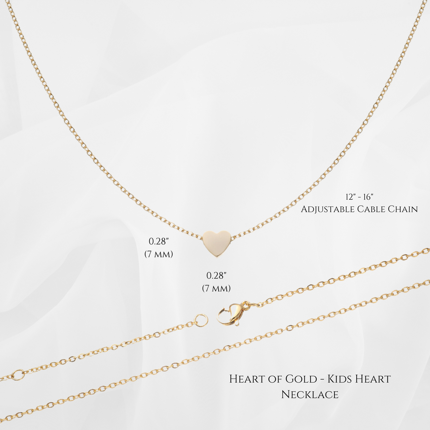 Heart of Gold - Kids Heart Necklace