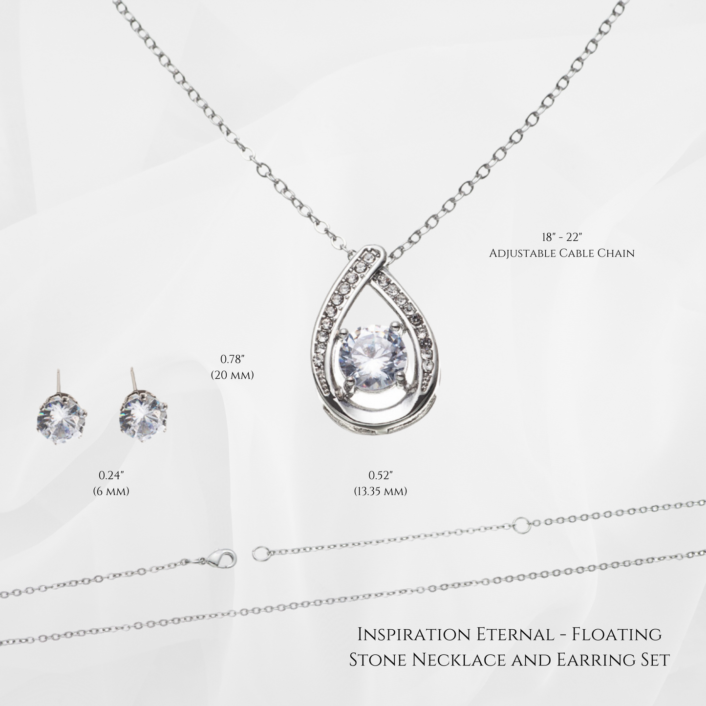 Inspiration Eternal - Floating Stone Necklace and Earring Set