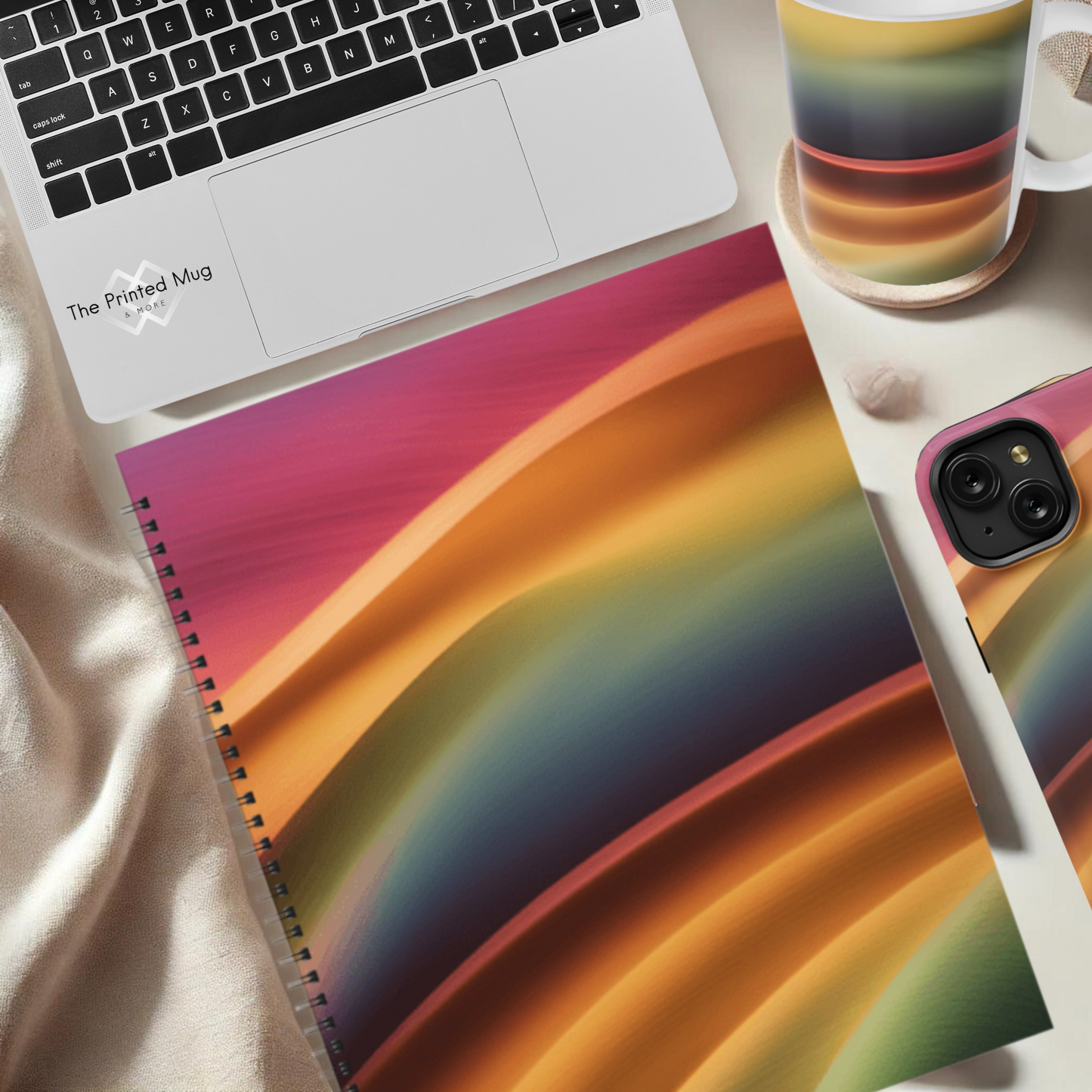 Rainbow Cascade 8.5"x11" Hardcover Notebook