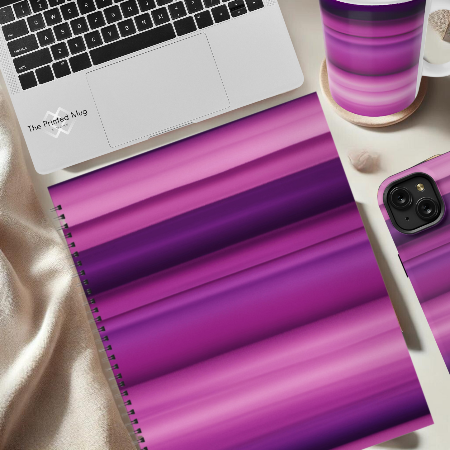 Violet Waves 8.5"x11" Hardcover Notebook