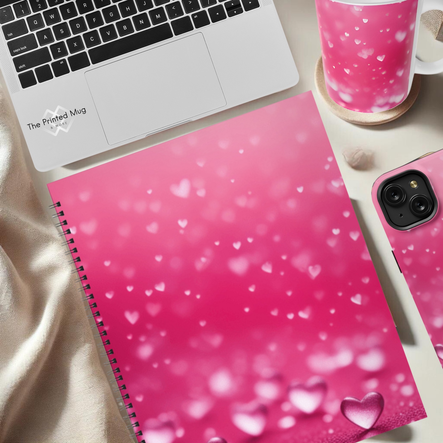 Pink Heart Dream 8.5"x11" Hardcover Notebook